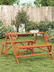 Outdoor Dinner Wood Table Brown 110x133x72cm