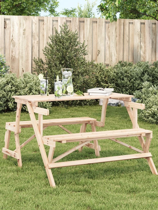Outdoor Dinner Free Standing Wood Table Natural...
