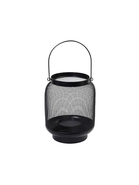 Espiel Tabletop Metallic Lantern Black 20x20x25cm