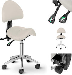 Physa Wheeled Stool with Backrest Beige