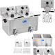 Double Electric Fryer Drain Taps Ego Thermostat 2x8l