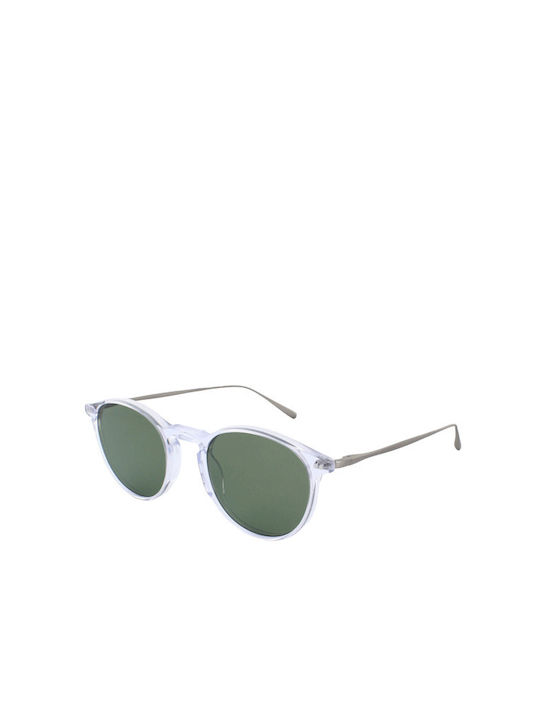 Brett Miles Sunglasses with Transparent Frame and Green Lens SUN-C11