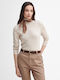 Women's Long Sleeve Sweater Turtleneck Beige Light