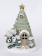 Christmas Decorative Illuminated Plastic Tree 17cm Battery Green Tree with Mice