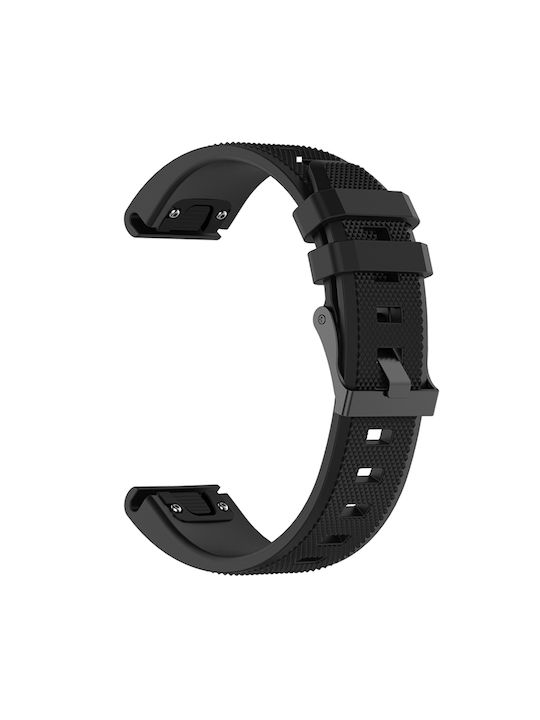Techsuit Strap Silicone Black (Fenix 5 / 5 Plus / 6 / 6 Pro / 7 / 7 Pro / 8 (47mm))