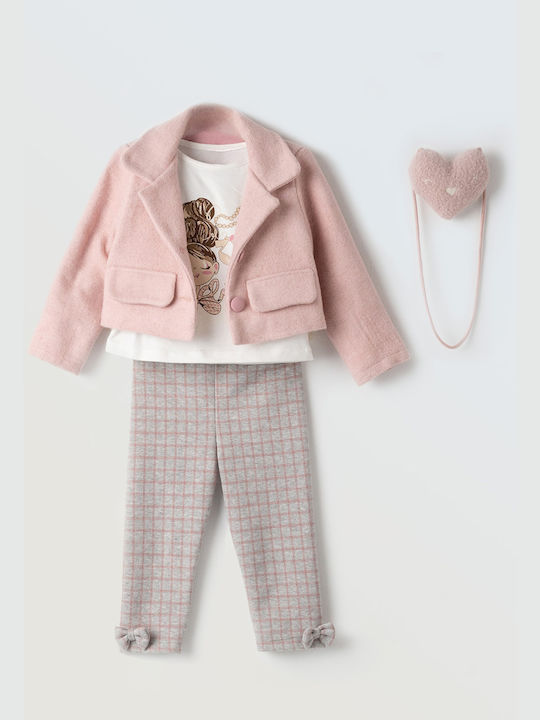 Evita Kinder Set mit Leggings Winter 4Stück Pink