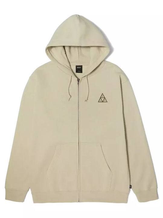 HUF Triple Triangle Ζακέτα με Κουκούλα Stone