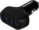 Auto-Ladegerät 37W Dual USB 3.0 + 1x USB-C Power Delivery Akashi Schwarz