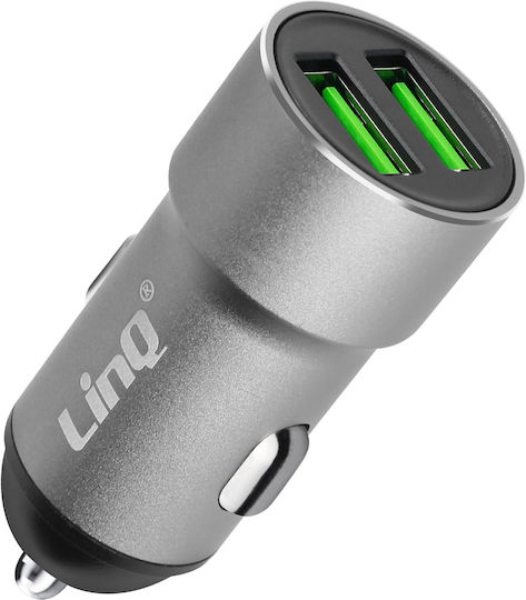 Linq Car Charger Double Usb Output 12w Silver