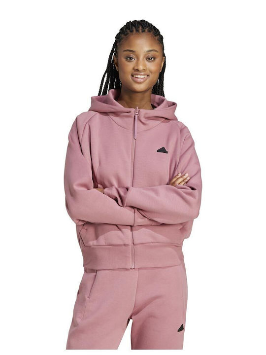 adidas Women's Sweatshirt Jacket Hooded Pink IW7749