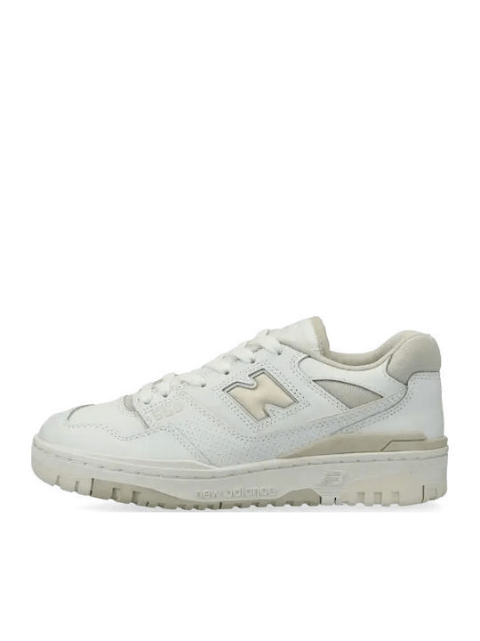New Balance 550 Sneakers White Beige Silver Bir...