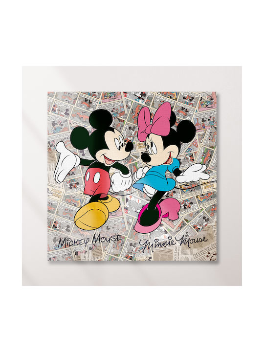 Παιδικός Πίνακας Mickey & Minnie σε Καμβά 95x95εκ.