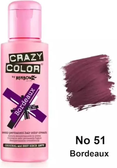 Crazy Color Temporärer Farbstoff Haare 51 Bordeaux 100ml