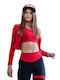 Athletic Crop Cardigan Q-499 Red