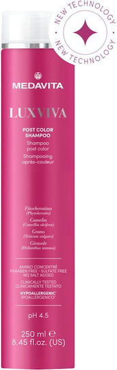 Medavita Luxviva Post Color Shampoos Reconstruction/Nourishment & Hydration for Coloured Hair 250ml