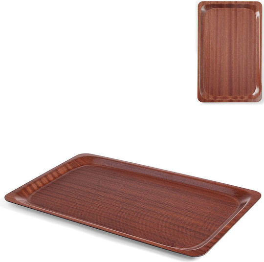 Hendi Wooden Rectangular Serving Tray Non-slip in Brown Color 43x61cm 1pcs