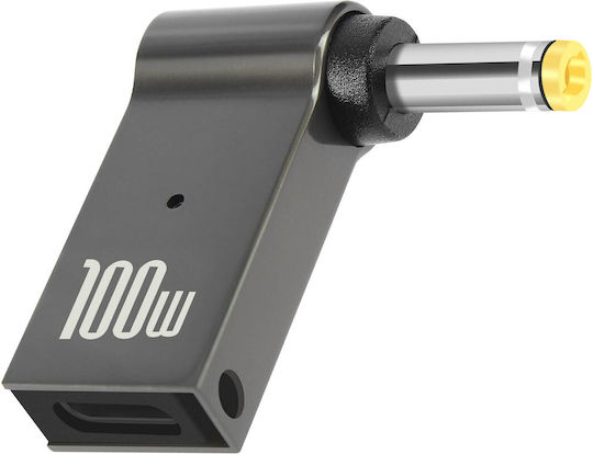 Usb-c 100w Charging Adapter To Lenovo 4.0 X 1.7mm Yellow Connector Gray