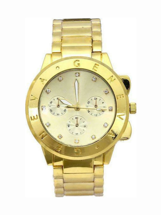 PS Silver Women's Watch with Gold Metal Bracelet