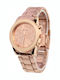 PS Silver Women's Watch with Pink Gold Metal Bracelet