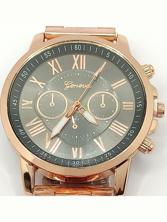 PS Silver Women's Watch with Pink Metal Bracelet