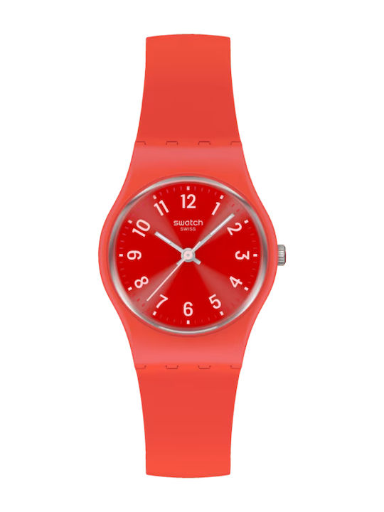 Swatch Damen Uhr mit Rosa Kautschukarmband