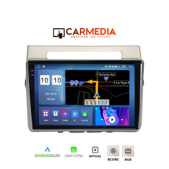 Carmedia Ηχοσύστημα Αυτοκινήτου για Toyota Corolla Verso 2004-2009 (Bluetooth/USB/WiFi/GPS/Apple-Carplay/Android-Auto) με Οθόνη Αφής 9.5"