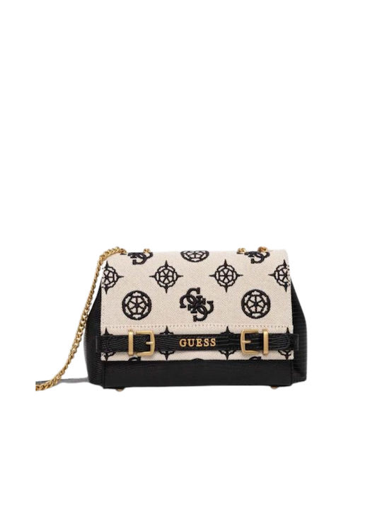 Geantă de damă Guess Sestri Logo Convertible Crossbody Flap Natural Black Logo Gu0achwcl90012100000