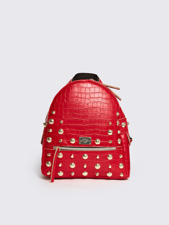 Elena Athanasiou Croco Rucksack Klein Rot