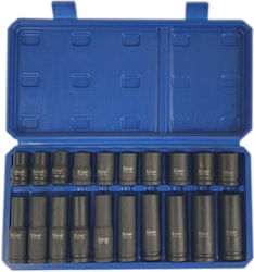 Silver Set Short Long Impact Sockets 1/2" 20pcs 10-19mm Silver Set Short Long Impact Sockets 1/2" 20pcs 10-19mm