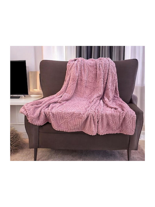 Linea Home Noce Blanket Fleece Queen 220x240cm. Powder