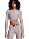 Women's Athletic Blouse Long Sleeve Fast Drying Gray