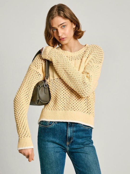 Pepe Jeans Damen Langarm Pullover Gelb