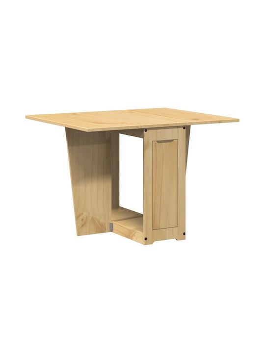 Table Dining Room Extendable Collapsible from Solid Wood Coffee 42(+72)x92x75cm