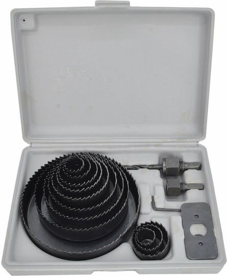 Awtools Hole Saws for Wood 19-22-28-32-38-44-51-64-76-89-102-127mm Set of 16 Pieces