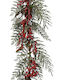 Christmas Garland Decorated with Pine Cones and Berries Green-Red 18x180cm 306.001.0727.38