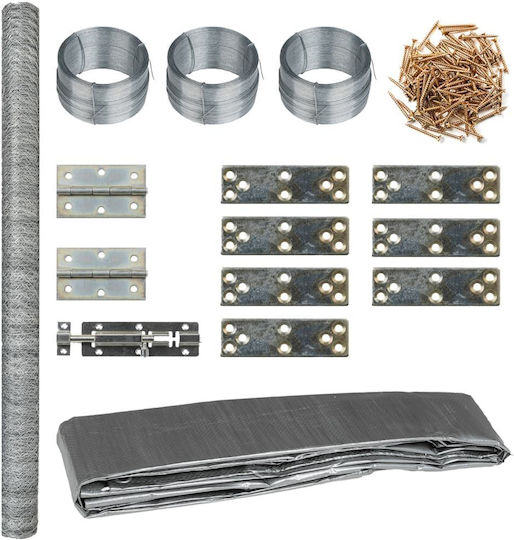 vidaXL Geflügelstall Metallisch L2.68 x B1.9 x H1m.