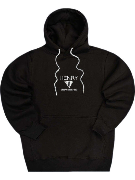 Henry Clothing Суитшърт с Качулка Черен