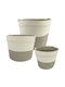 Marhome Set of Decorative Baskets Straw with Handles Ecru 33cm 3pcs