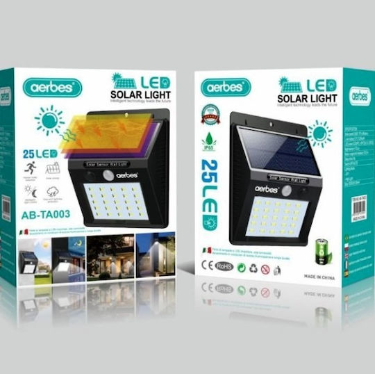 Aerbes Rechargeable Wall Mounted Solar Light with Motion Sensor 10cmx5.3cmx13cmcm