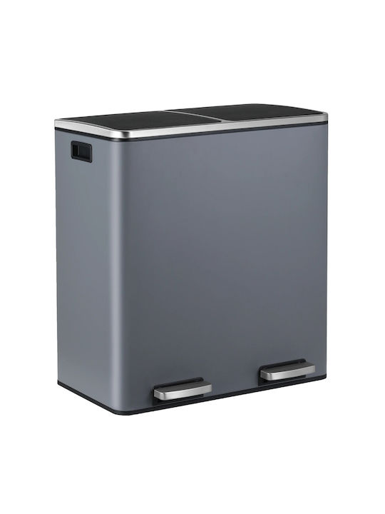 Waste Bin Waste made of Stainless Steel with Pedal Gray 60lt 1pcs