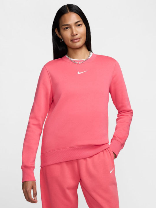 Nike Μακρύ Γυναικείο Φούτερ Ροζ