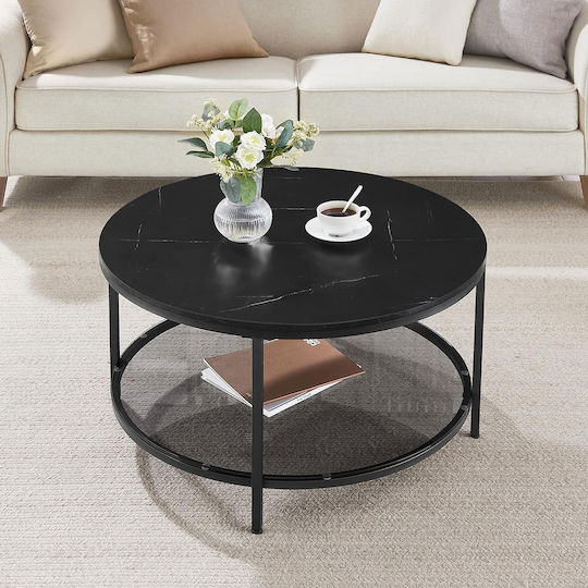 Rund Couchtisch Glas Schwarz B80xT80xH45cm