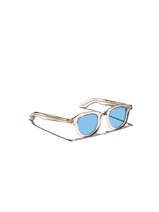 Moscot Sunglasses with Transparent Plastic Frame and Light Blue Lens MOSCOT DAHVEN MIST