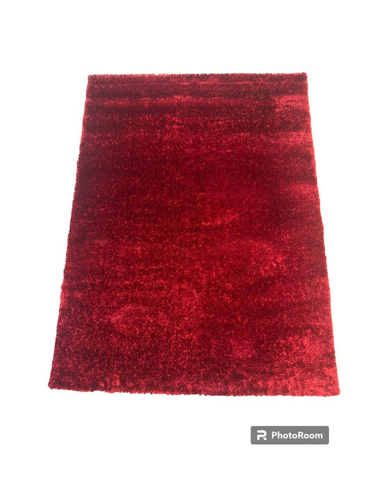 Rug Rectangular Shaggy Red