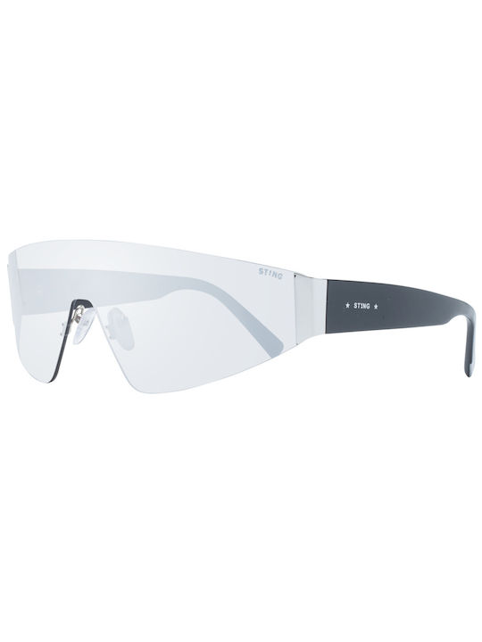 Sting Men's Sunglasses with Gray Plastic Frame and Silver Mirror Lens SST388 9957