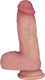Glass Dildo with Balls and Suction Cup Flesh 18cm