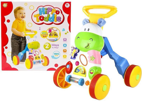 Lean Toys Hippo Rattles Crinkles Mirror mit Geräuschen Mehrfarbige