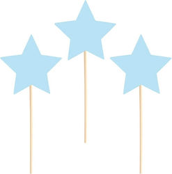 Star Cupcake Toppers Light Blue 6pcs