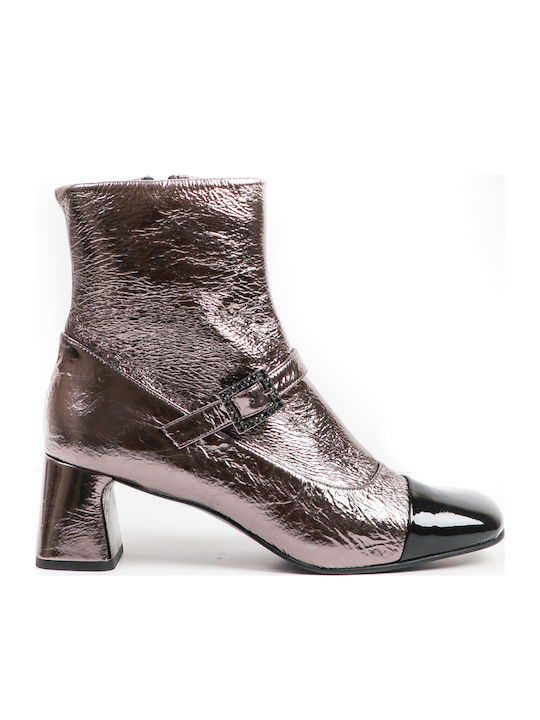 Leder Stiefeletten Damen Gray