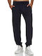Three-strand Sweatpants with Elastic Black